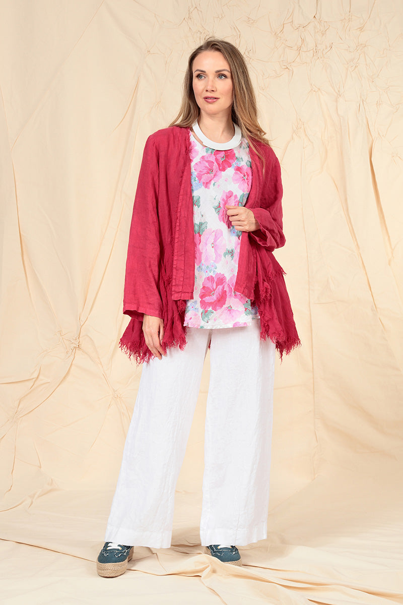 Bell Shape Peony Blossom Linen Blouse 7