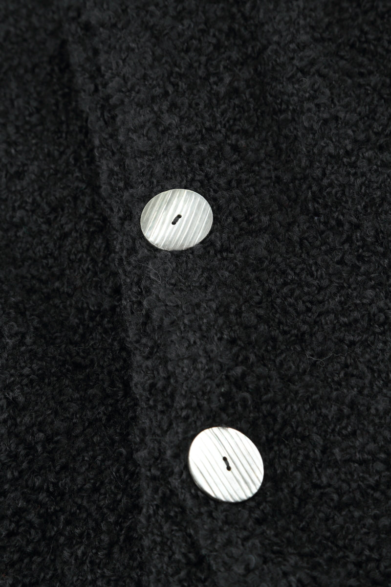 Black Alpaca Wool Cardigan 5