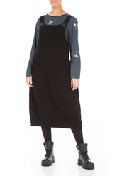 Black Cotton Jersey Balloon Pinafore Dress 5