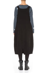 Black Cotton Jersey Balloon Pinafore Dress 2