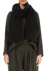 Black Knitted Wool Scarf 1