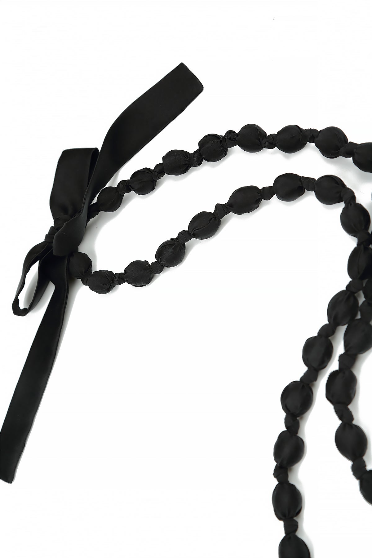 Black Silk Fine Bead Necklace 6