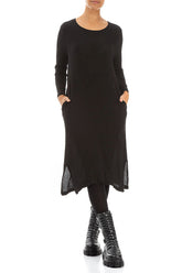 Black Silk Viscose Shift Dress 4