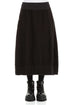 Black Textured Linen Midi Skirt 1