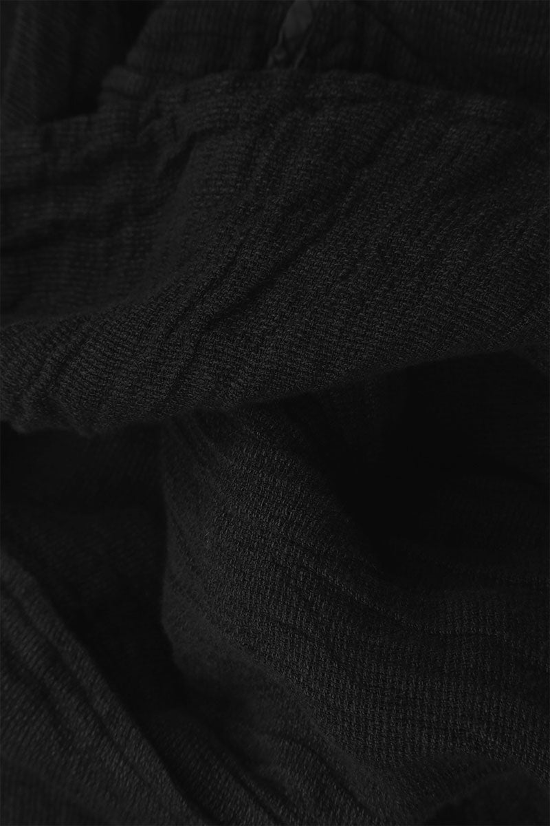 Black Textured Linen Tunic 5