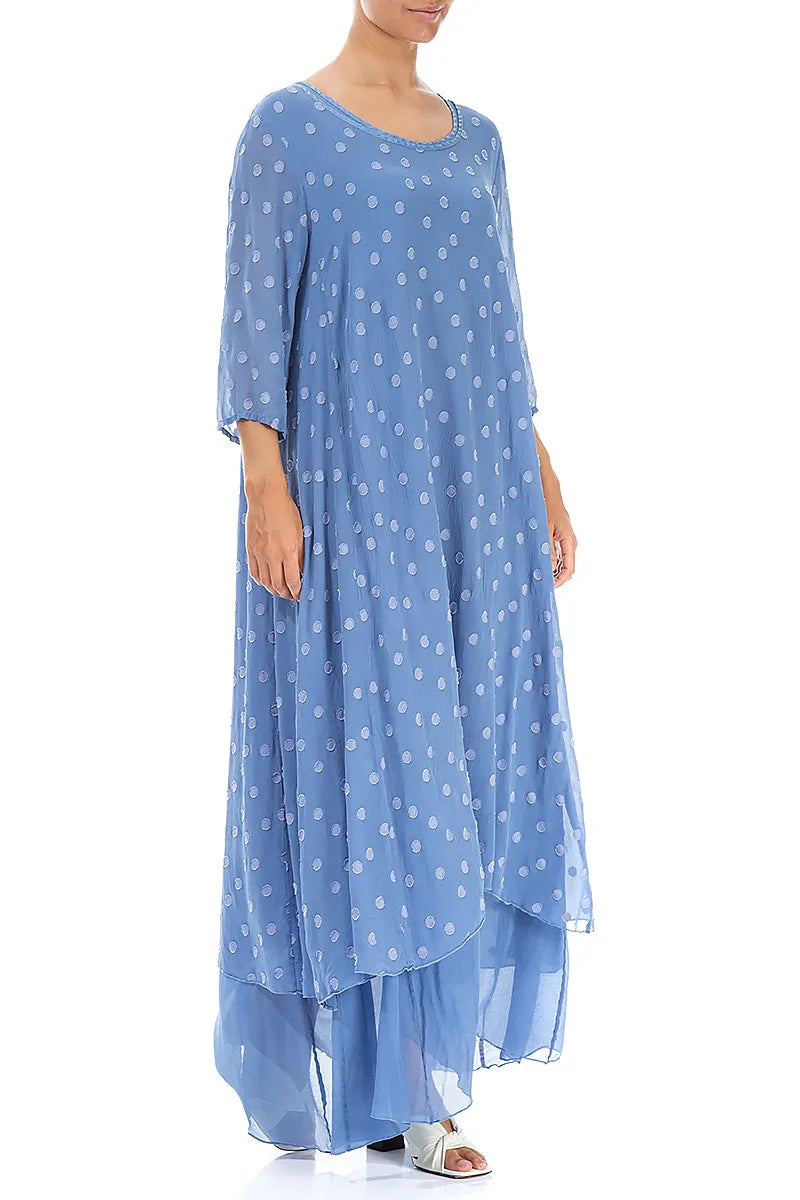 Blue Nova Dotty Silk Maxi Dress 3