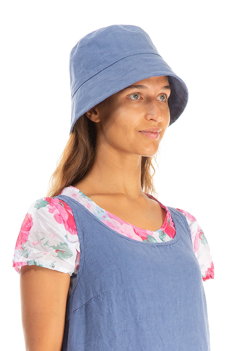 Blue Nova Linen Bucket Hat 3