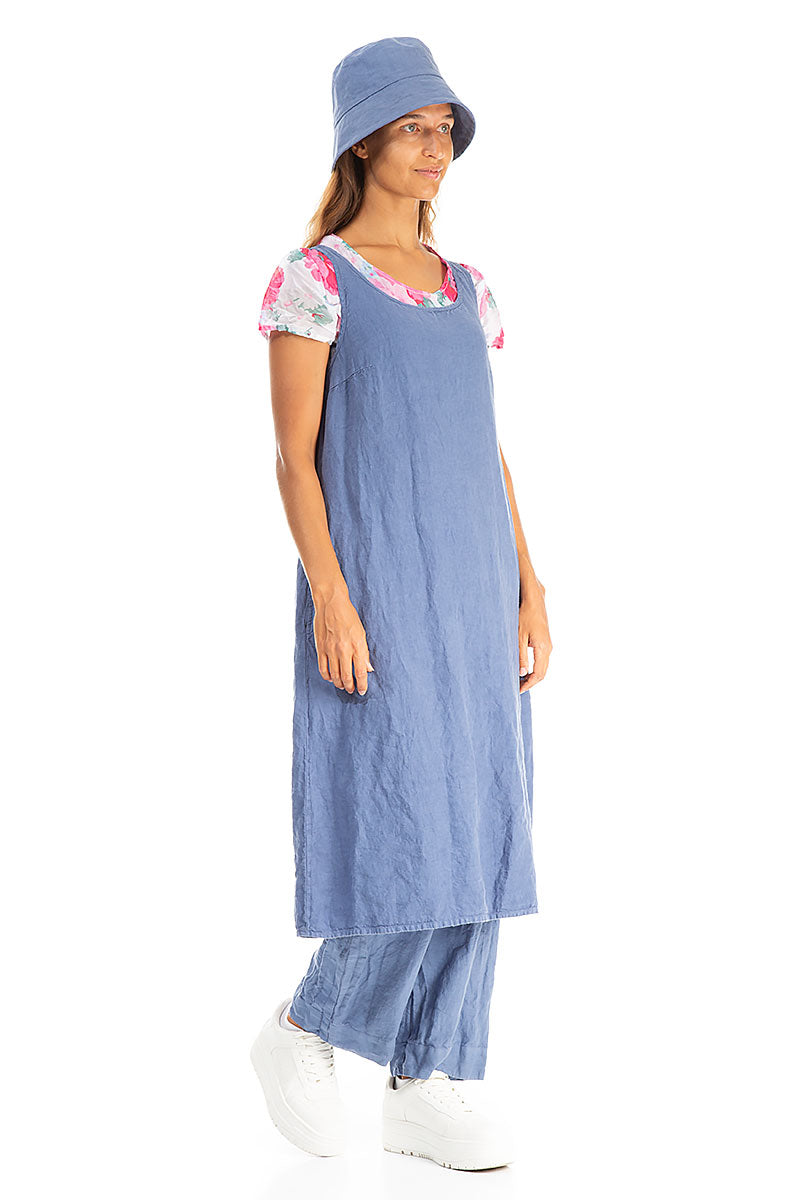 Blue Nova Linen Bucket Hat 2