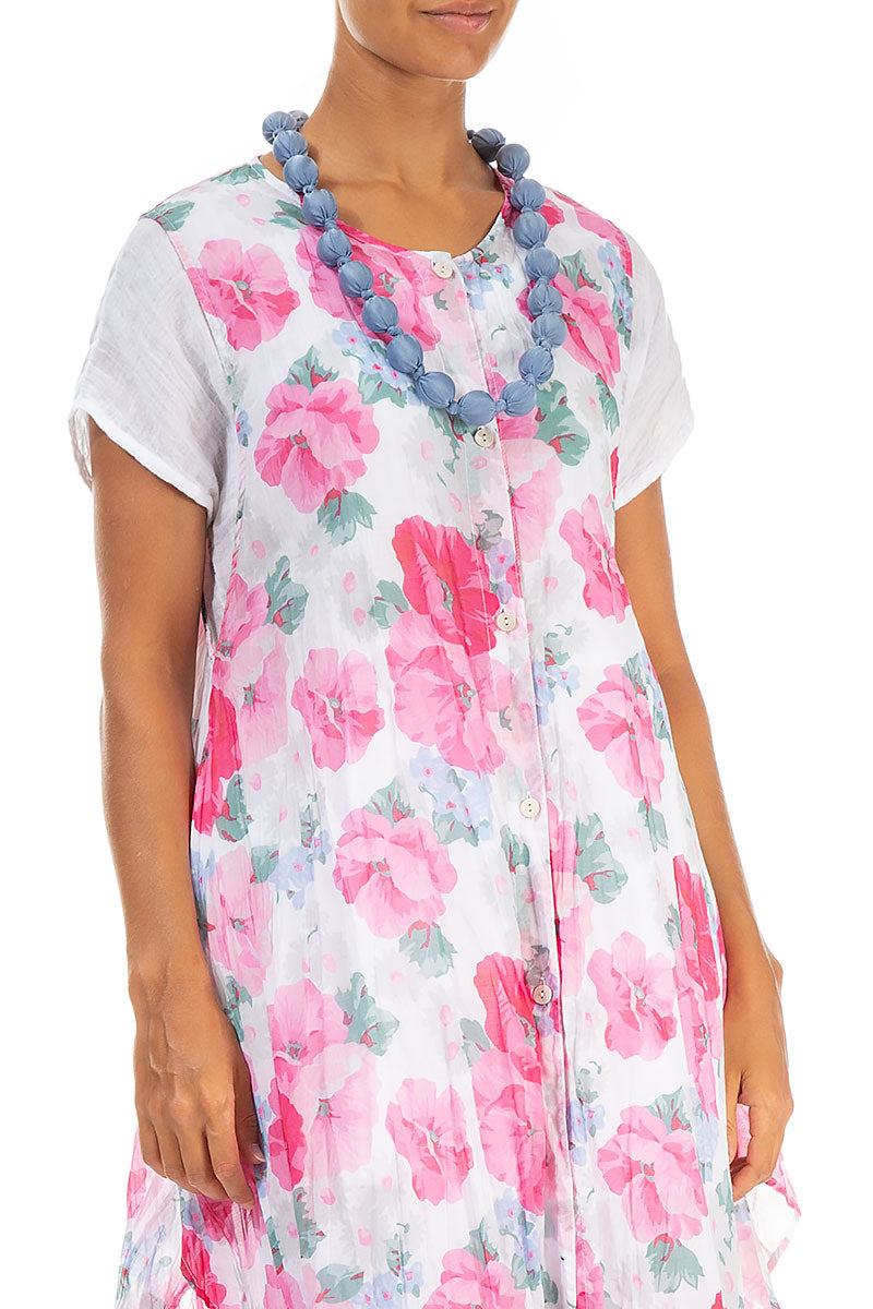 Blue Nova Silk Bead Necklace 3