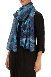 Blue Reverie Silk Cotton Scarf 3