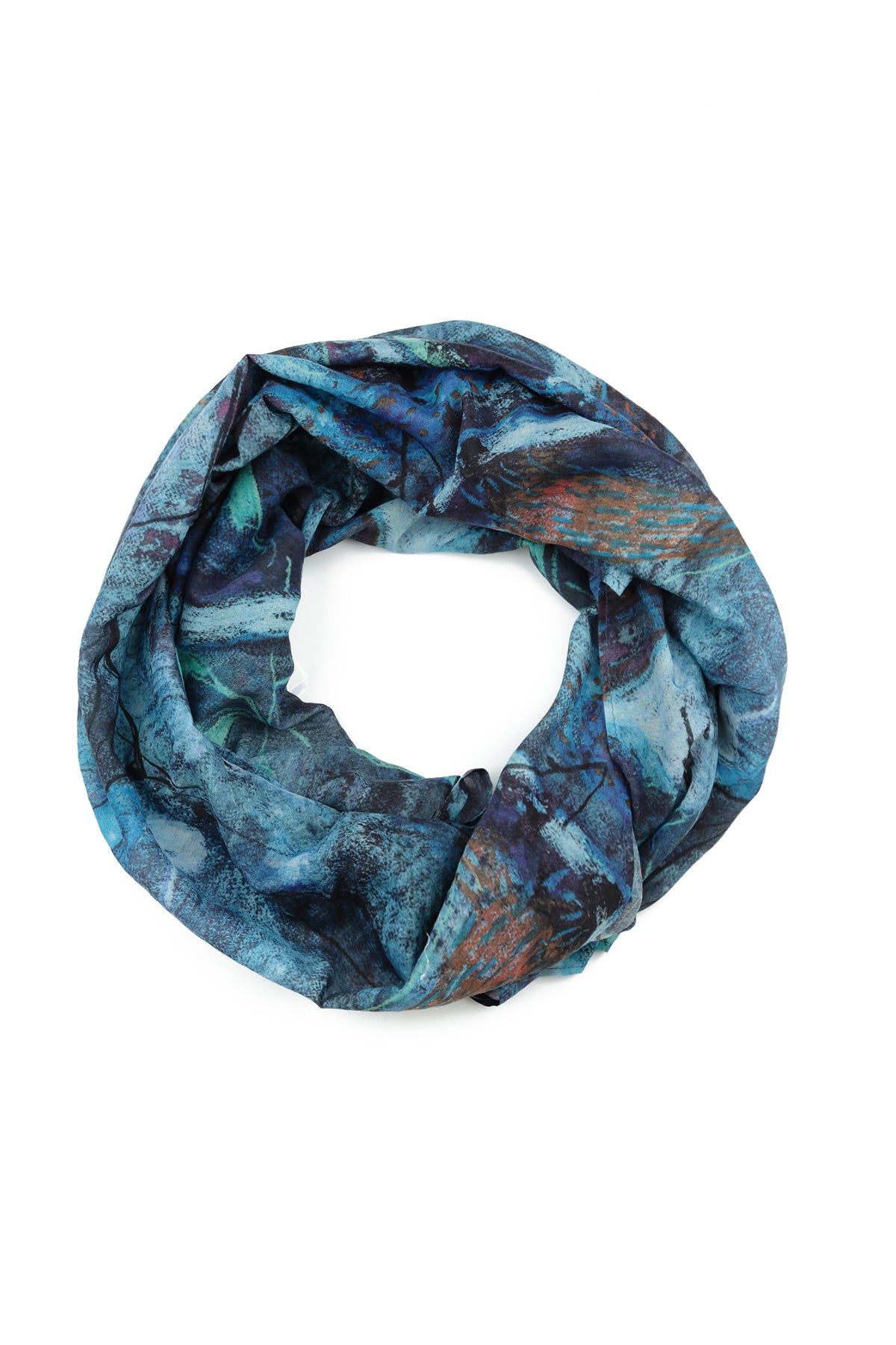 Blue Reverie Silk Cotton Scarf 4