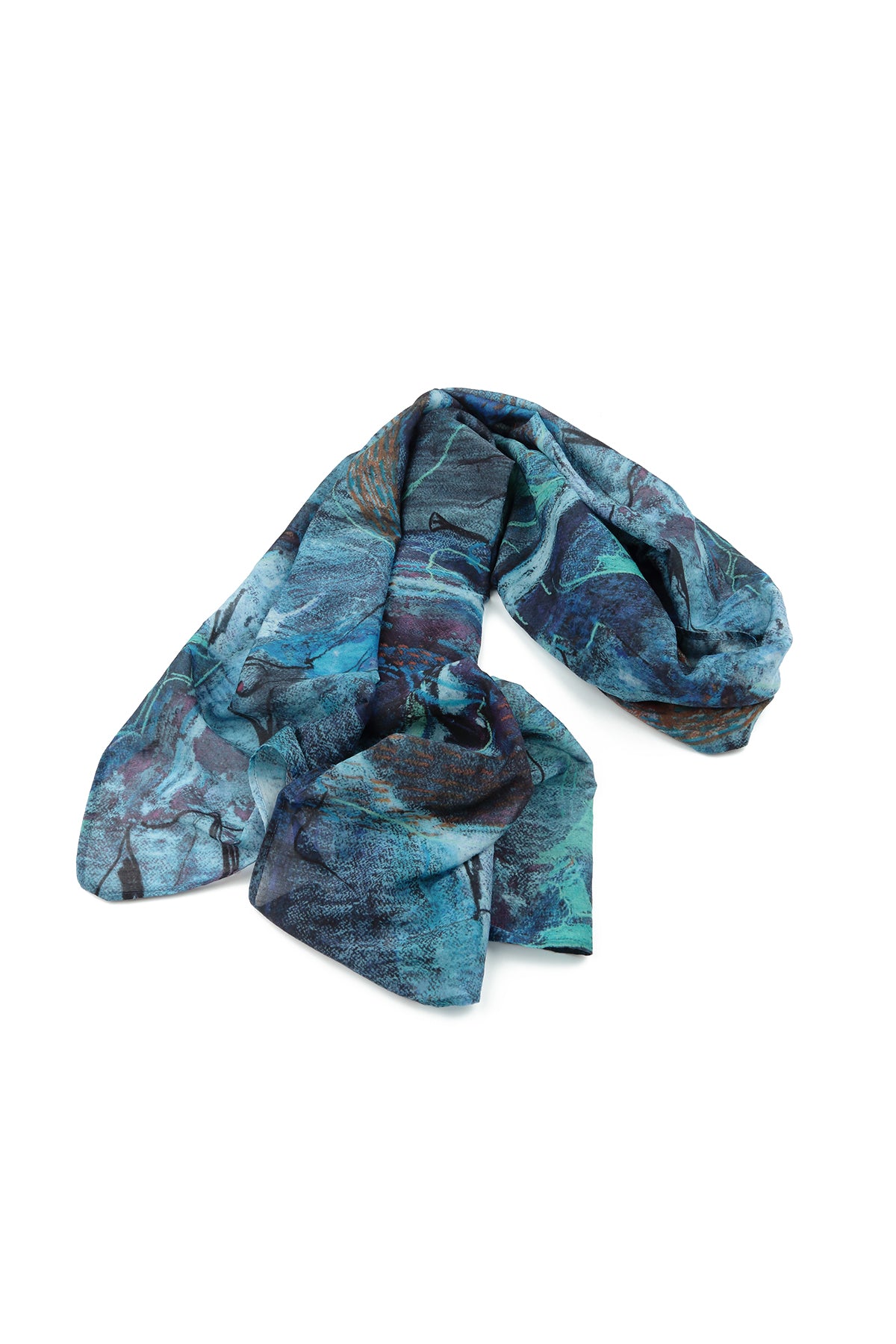 Blue Reverie Silk Cotton Scarf 3