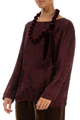 Bordeaux Silk Velvet Bead Necklace 3