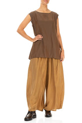 Boxy Aged Copper Silk Bamboo Blouse 4