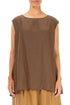 Boxy Aged Copper Silk Bamboo Blouse 1