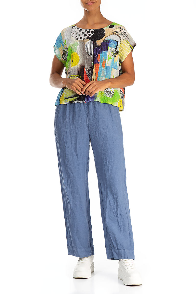 Boxy Artmaze Textured Silk Blouse 4
