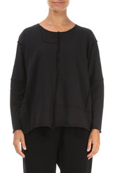 Boxy Black Cotton Jumper 1