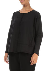 Boxy Black Cotton Jumper 3