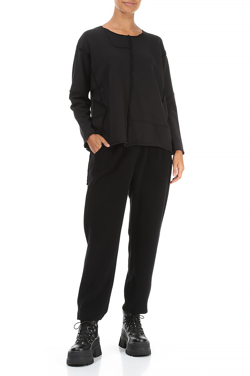 Boxy Black Cotton Jumper 4