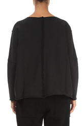 Boxy Black Cotton Jumper 2