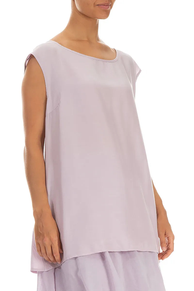 Boxy Lilac Silk Bamboo Blouse 3
