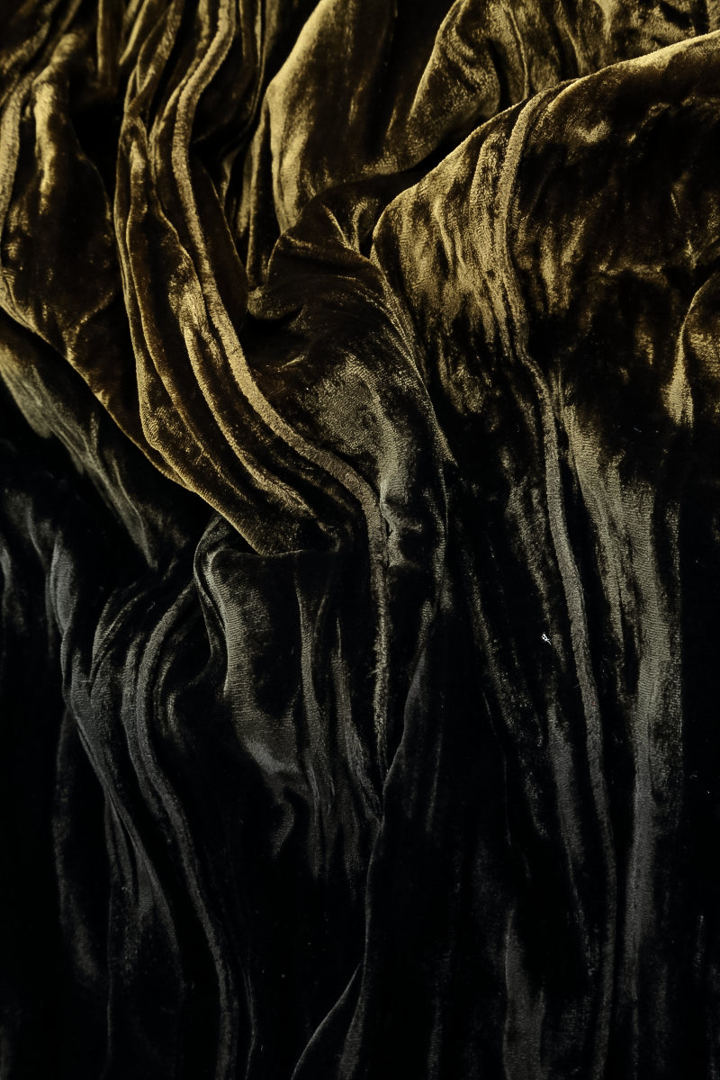 Boxy Olive Silk Velvet Ombré Blouse 5