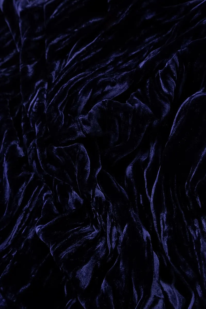 Boxy Royal Purple Crumpled Silk Velvet Blouse 5