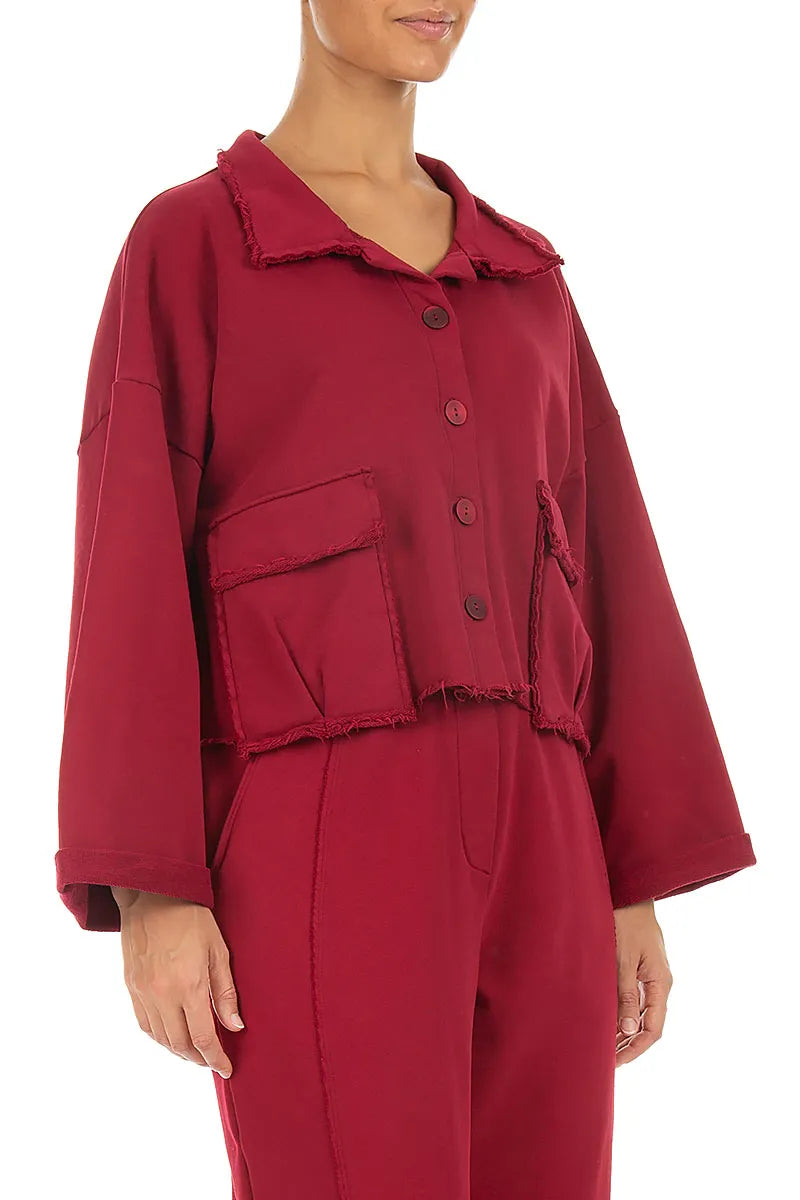 Boxy Ruby French Terry Cotton Jacket 3