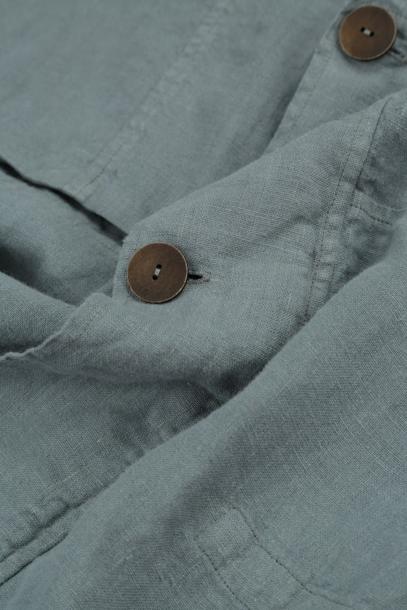 Boxy Sage Linen Jacket 5