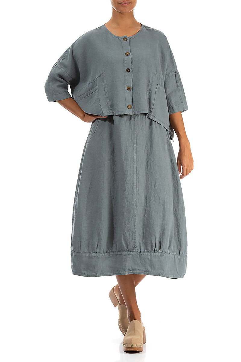 Boxy Sage Linen Jacket 4