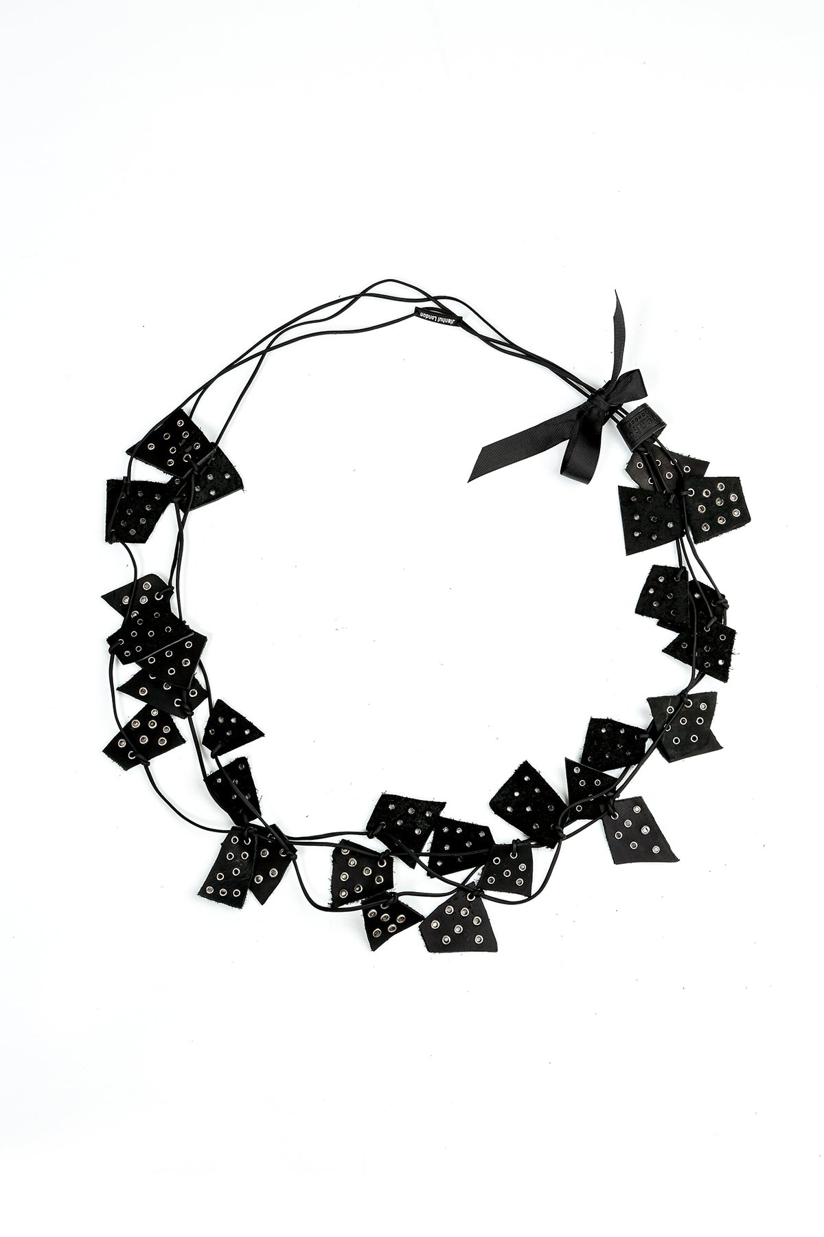 Bronze Halo Black Leather Necklace 2
