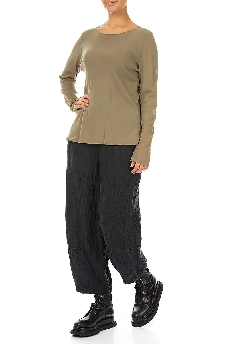 Bubble Charcoal Mélange Linen Trousers 4