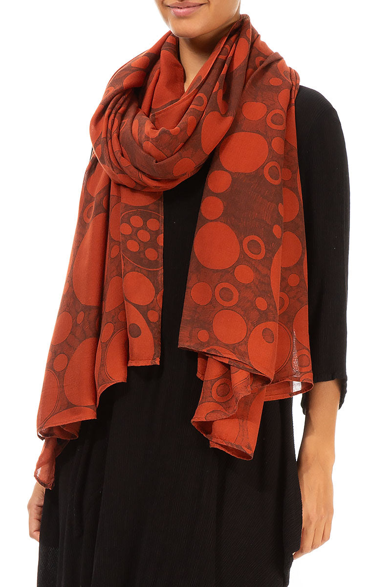 Bubbles Print Brick Silk Scarf 3