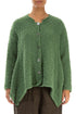 Asymmetric Buttoned Sage Green Alpaca Wool Cardigan 1