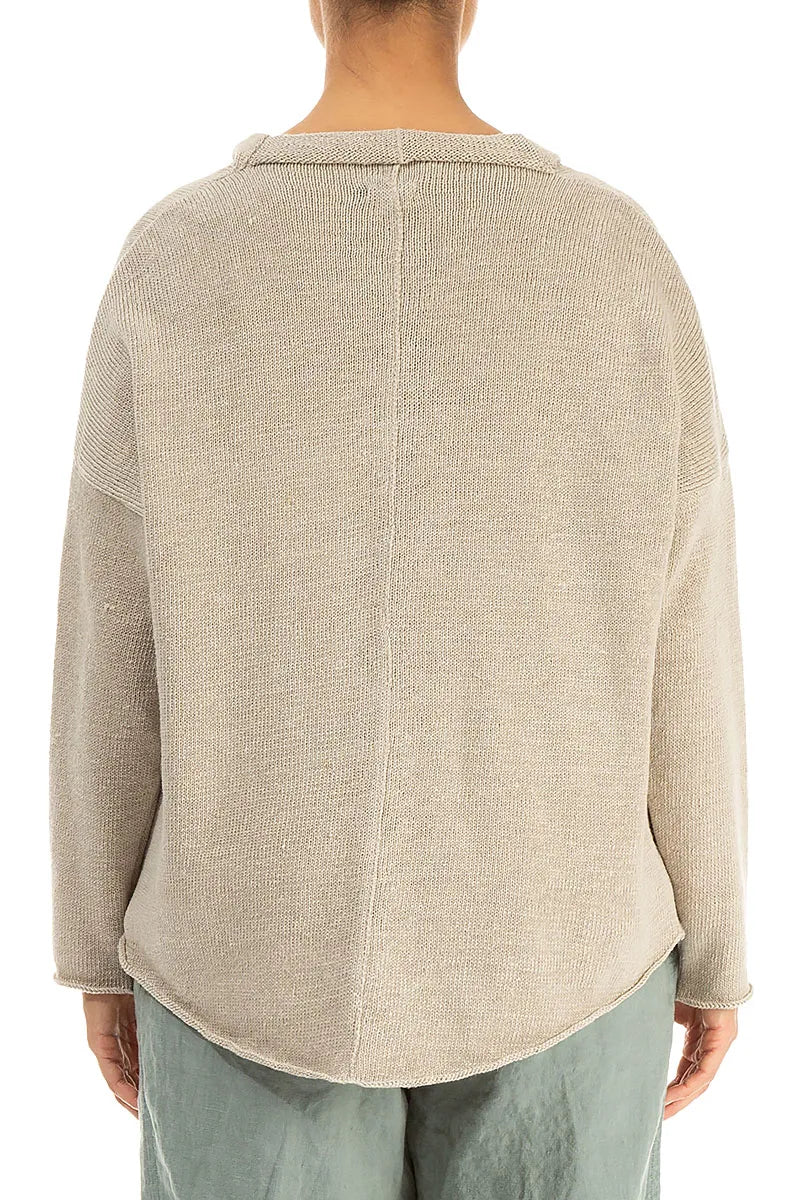 Gilet boutonné en lin naturel