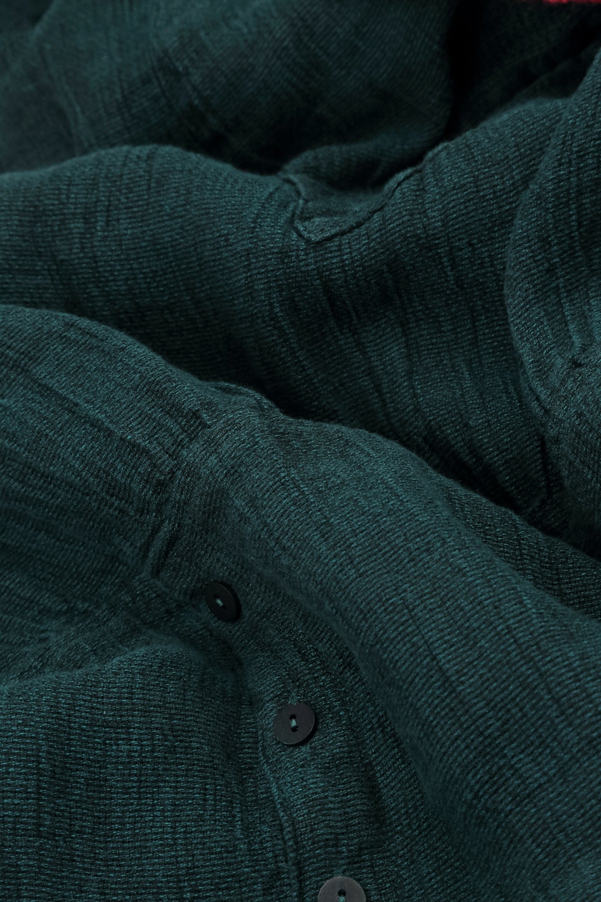 Buttoned Peacock Mélange Linen Dress 5