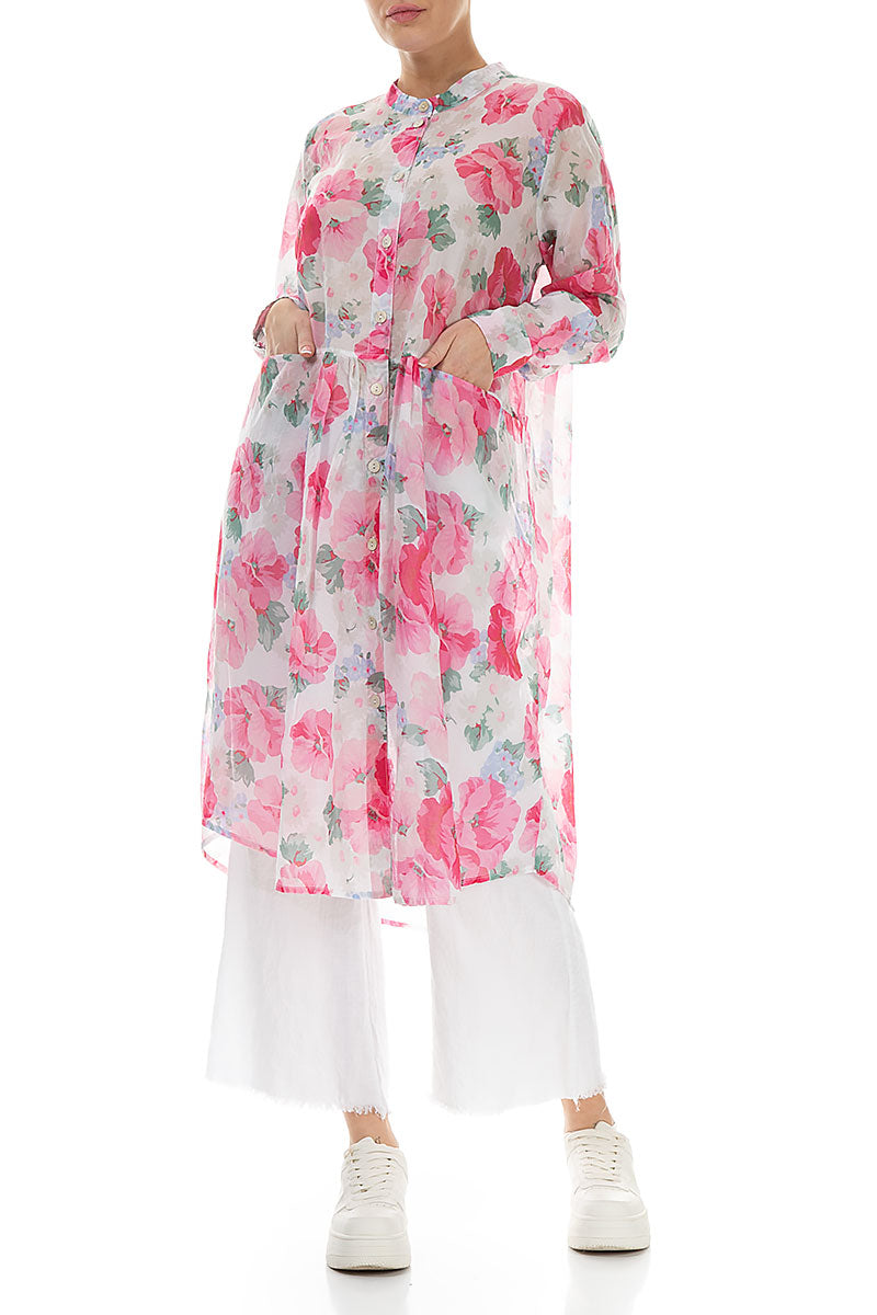 Buttoned Peony Blossom Cotton Jacket 4