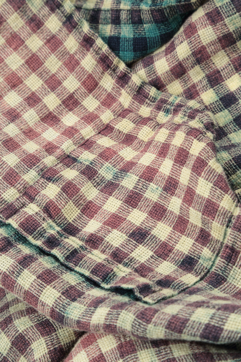 Buttoned Watercolour Check Linen Dress 6