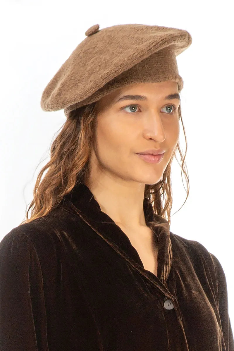 Caramel Knitted Wool Beret 3