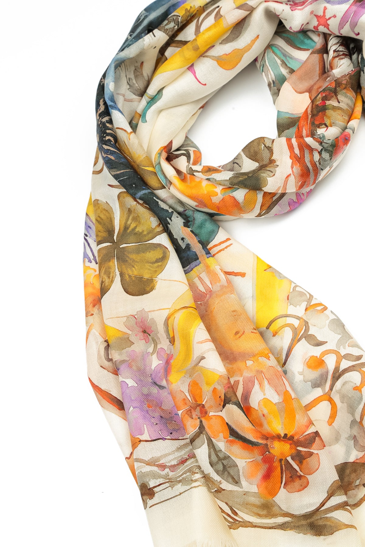 Celestial Bloom Cashmere Silk Scarf 7
