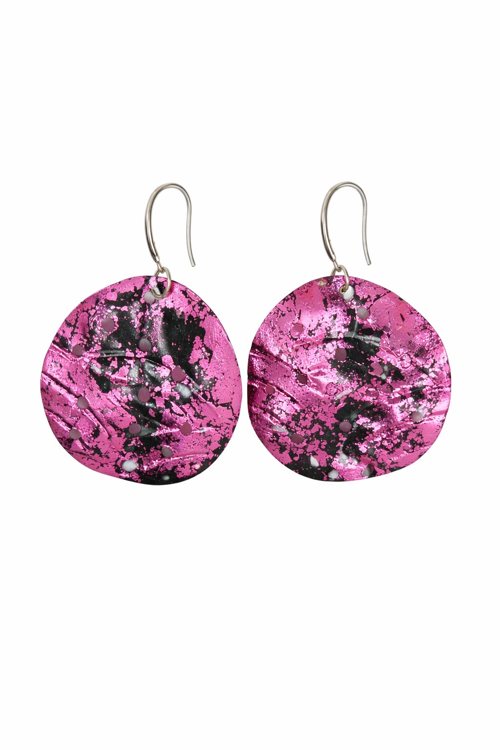 Mauve Taupe Lotus Root Earrings 1