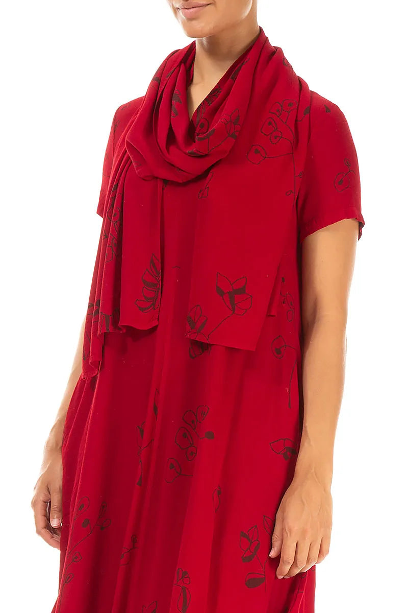 Cherry Red Botanica Viscose Scarf