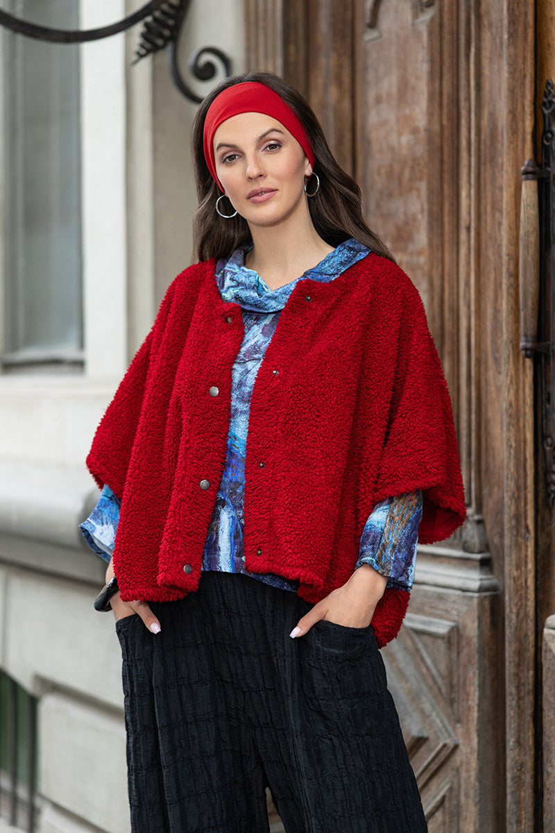 Cherry Red Teddy Cotton Gilet 6