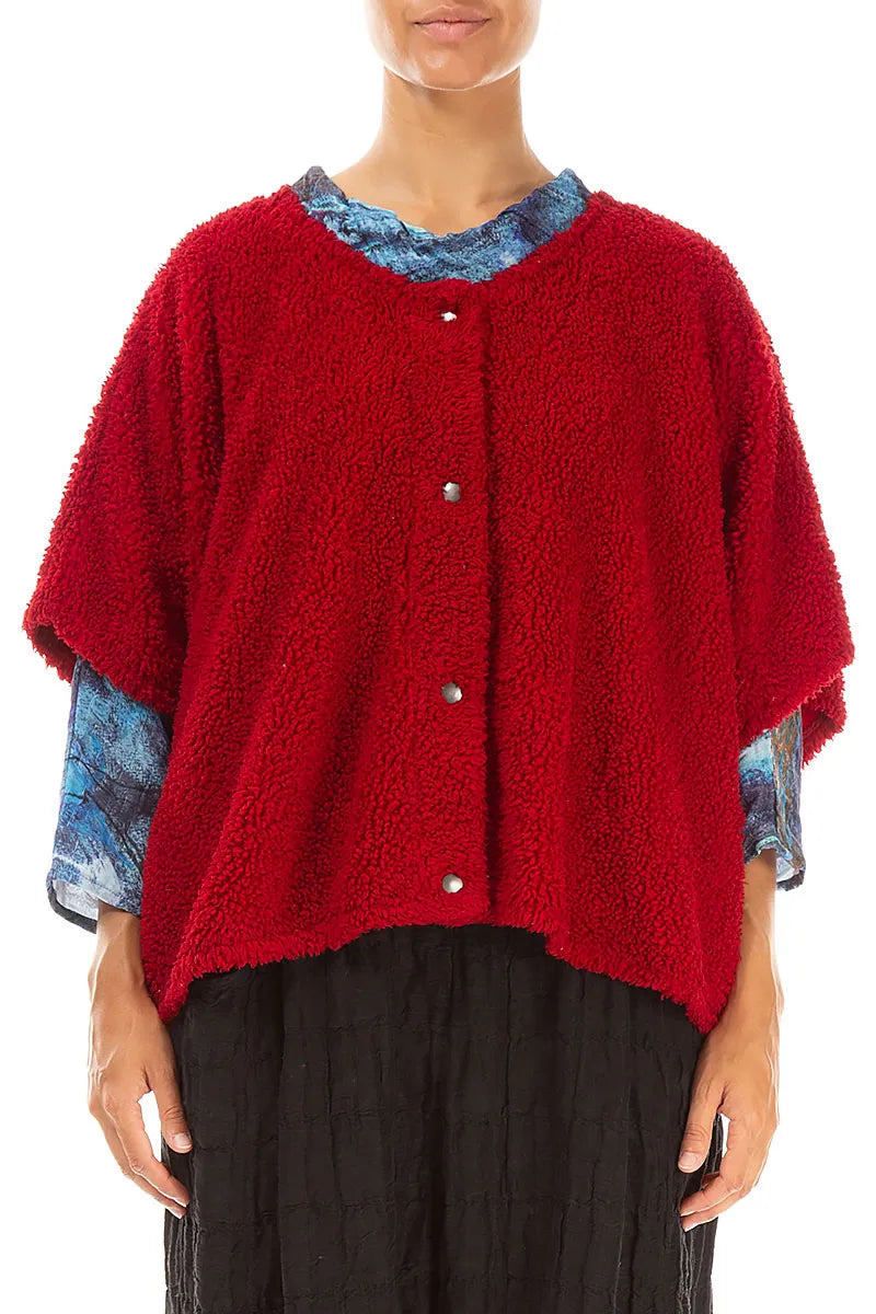 Cherry Red Teddy Cotton Gilet 1