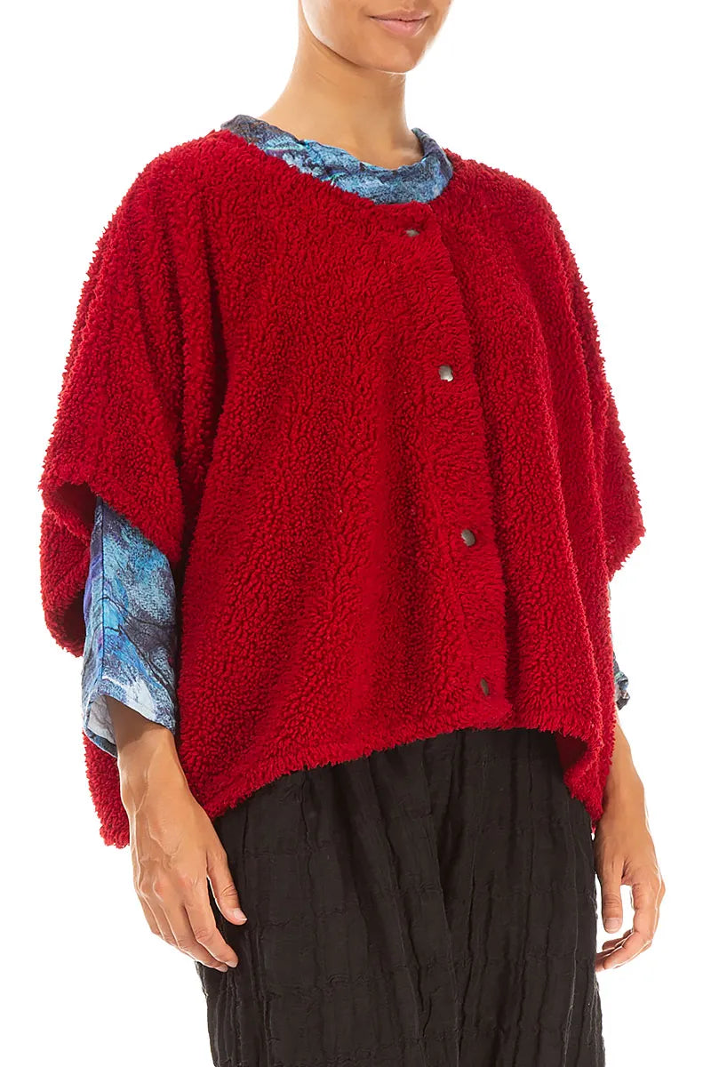 Cherry Red Teddy Cotton Gilet 3