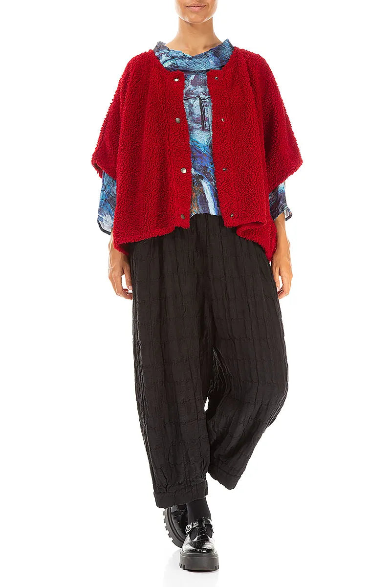 Cherry Red Teddy Cotton Gilet 4
