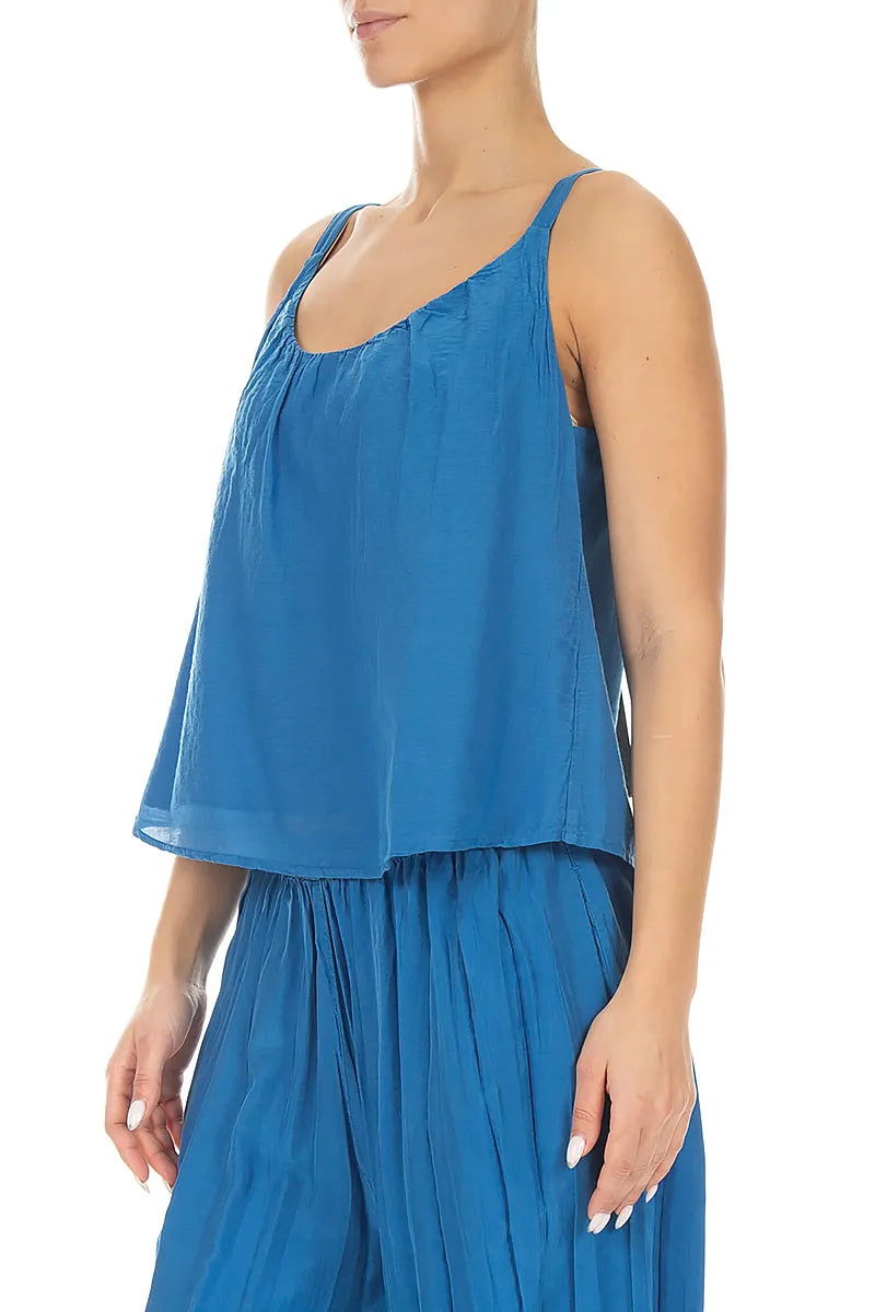 Cobalt Blue Silk Cotton Camisole Top 3