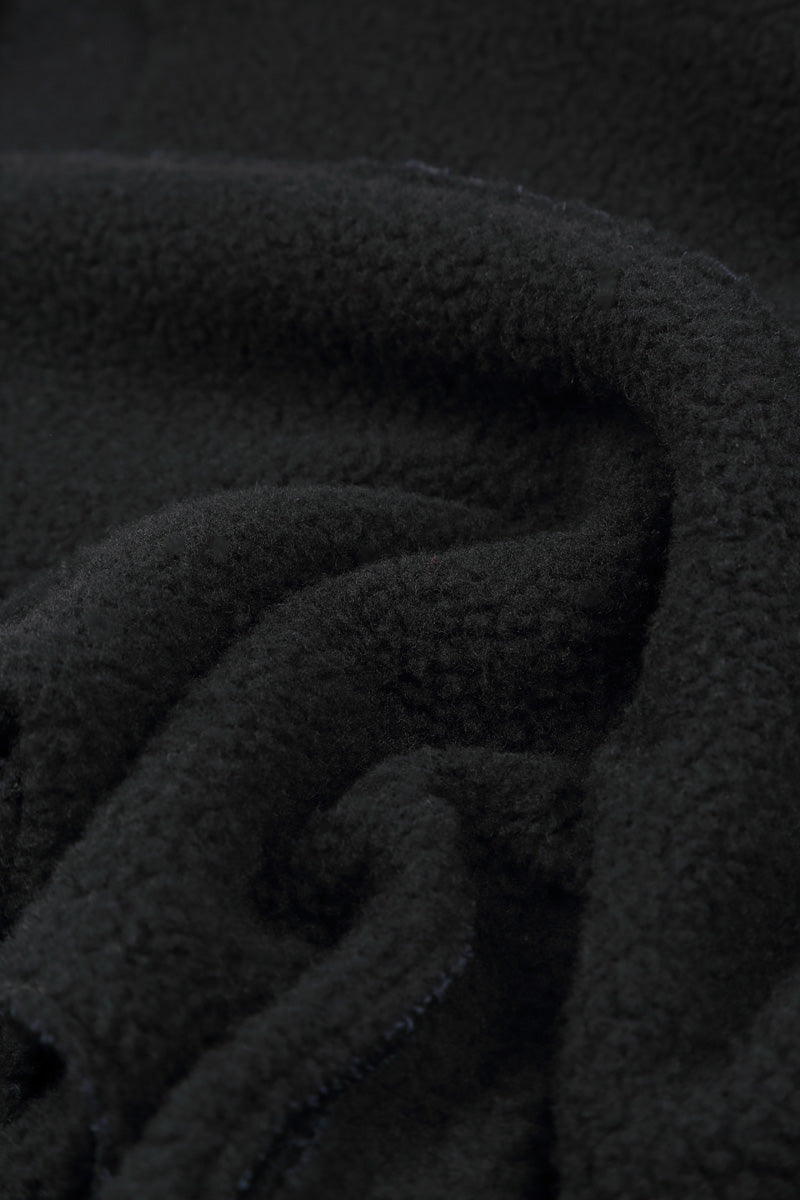 Collar Black Plush Wool Cotton Shirt 5