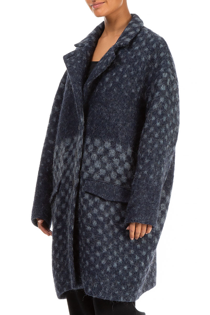 Blue Alpaca Wool Coat 3