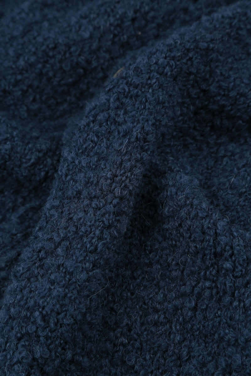 Collar Blue Violet Alpaca Wool Cardigan 5
